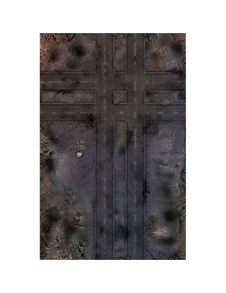 Tapis de latex recto verso - RUES EN RUINE (72x48)