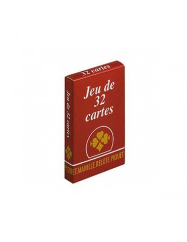 Jeu 32 Cartes - Dos Rouge 