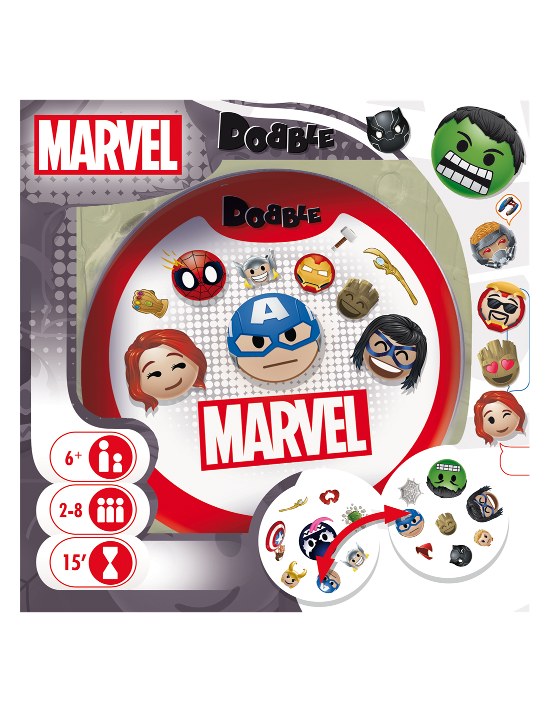 Dobble Marvel Emoji - Tous les jeux - Fungames