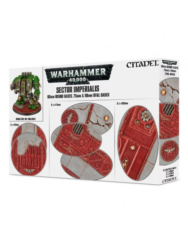 Citadel : Socles - Sector Imperialis 60mm Round Bases 75mm & 90mm Oval bases