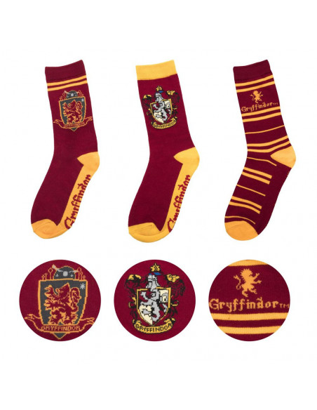 HARRY POTTER - Pack 3 paire de chaussettes Gryffondor