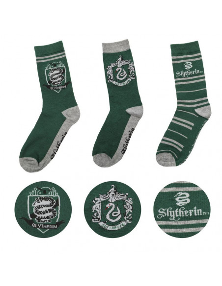 HARRY POTTER - Pack 3 paire de chaussettes Serpentard