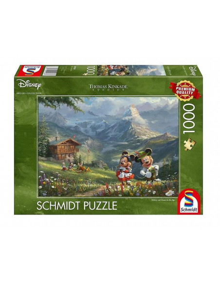 Puzzle Disney Mickey & Minnie dans les Alpes (1000 pièces)