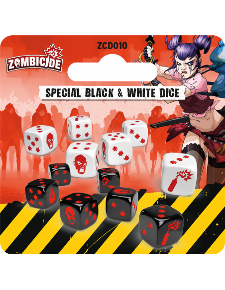 ZOMBICIDE : DÉS SPÉCIAUX NOIRS ET BLANC