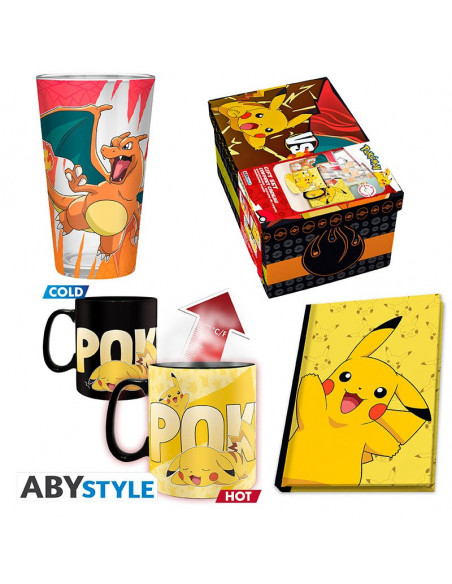 POKEMON - Pck premium Verre XXL + Mug HC + Cahier "Pikachu"