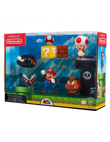 NINTENDO- Super Mario Diorama - Coffret de 5 figurines Plaine du Grand Chêne