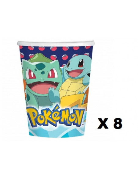 8 Gobelets carton Pokemon