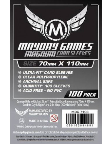 Protège Cartes Magnum Large Sleeves - 70x110mm (x100) MAYDAY GAMES