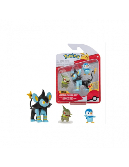 Pokemon battle figure 3-Pack Coupenotte Tiplouf Luxio