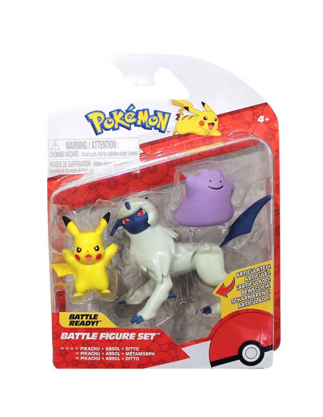 Pokemon battle figure 3-Pack Pikachu Metamorph Absol