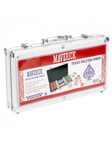 POKER - MALLETTE MAVERICK 300 JETONS 11,5G + 2 JEUX 54 CARTES