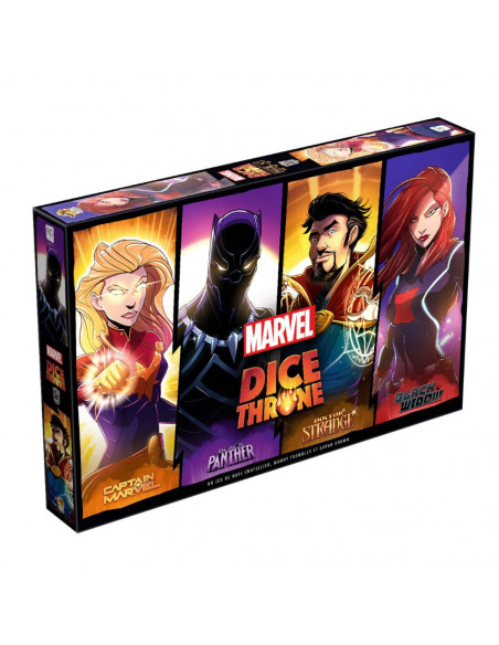 DICE THRONE MARVEL – Black Panther, Captain Marvel, Black Widow, Dr Strange (Tarif Spécial Précommande - Sortie le 26/04/23)