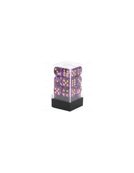 CHESSEX - SET DE 12 DÉS 6 - VORTEX - VIOLET/OR