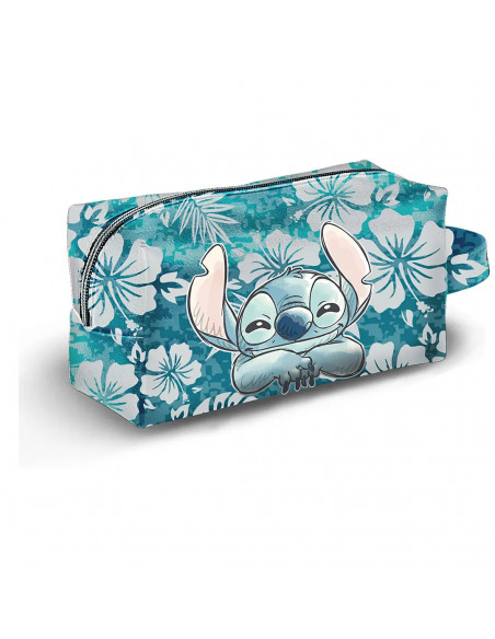 Trousse de voyage Stitch fleurs bleues