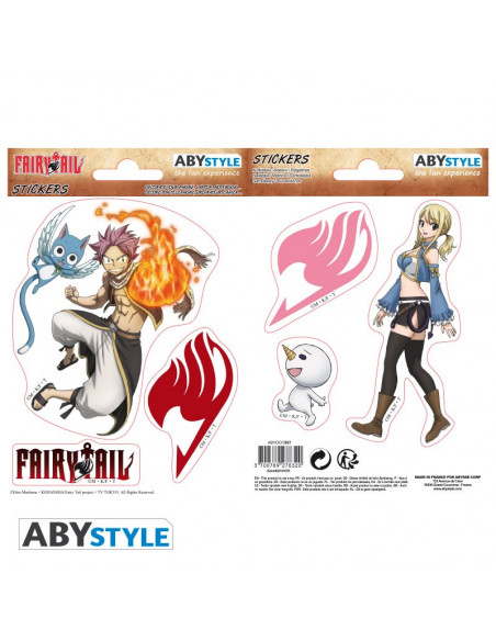 FAIRY TAIL - Stickers - 16x11cm/ 2 planches - Natsu & Lucy