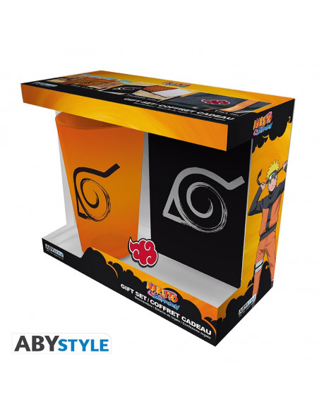 NARUTO SHIPPUDEN - Pack Verre XXL + Pin's + Carnet "Konoha"