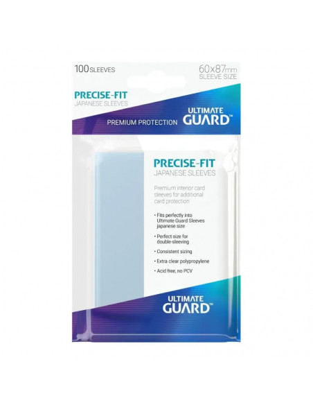 Ultimate Guard 100 pochettes Precise-Fit Sleeves format japonais Transparent