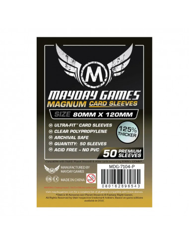 Protège Cartes Premium Dos Noir 80x120mm (x50) Mayday Games