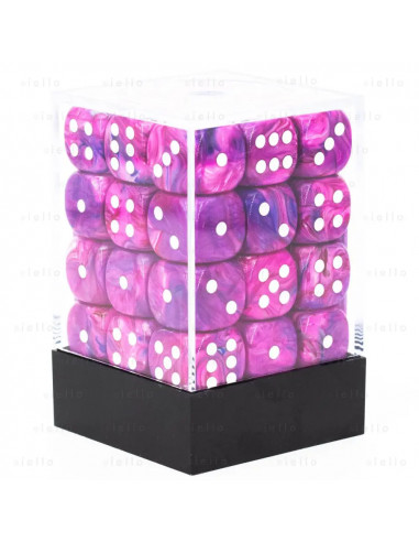 CHESSEX - Set de 36 dés 6 - FESTIVE - Violet/Blanc