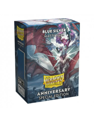 100 Dragon Shield Dual Matte : Blue/Silver - 25ème anniversaire