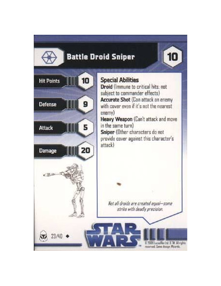 23/60 Battle Droid Sniper CLONE WARS unco - Star Wars Mini/Clone Wars