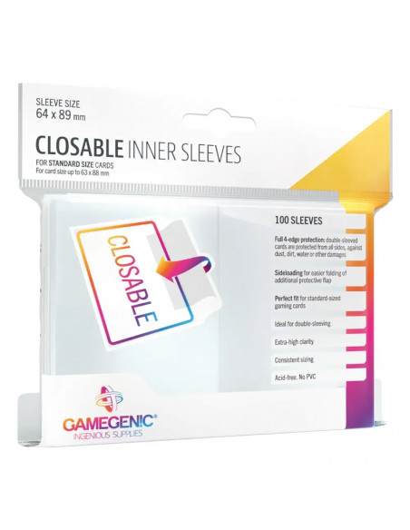 Gamegenic - 100 Closable Inner Sleeves