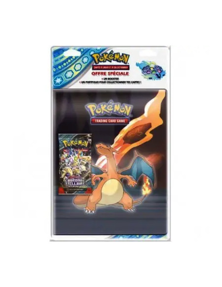 Pokémon : Pack Assortiment Portfolio A4 + Booster Couronne Stellaire - Fungames