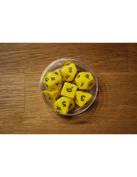 Set de 7 dés JAUNE - Dé - Fungames