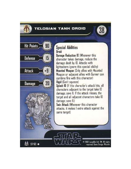 57/60 Telosian Tank Droid FORCE UNLEASHED unco