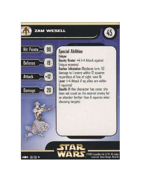 60/60 Zam Wesell CLONE STRIKE rare - Star Wars Mini/Clone Strike