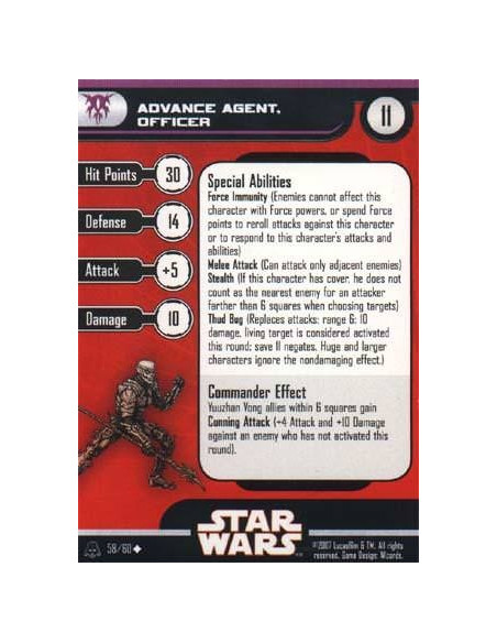 58/60 Advance Agent Officier ALLIANCE ET EMPIRE unco