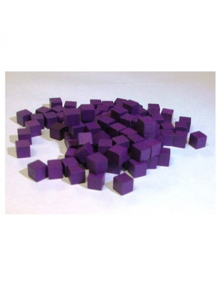 20 cubes bois violets 8mm - Sablier & Ressources bois - Fungames