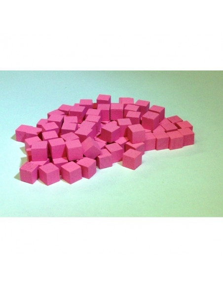 20 cubes bois roses 8mm - Sablier & Ressources bois - Fungames