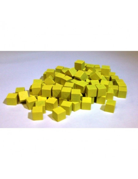 20 cubes bois jaunes 8mm - Sablier & Ressources bois - Fungames