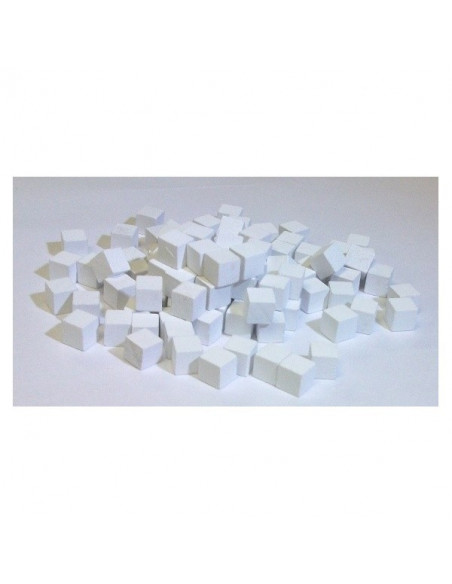 20 cubes bois blancs 8mm - Sablier & Ressources bois - Fungames