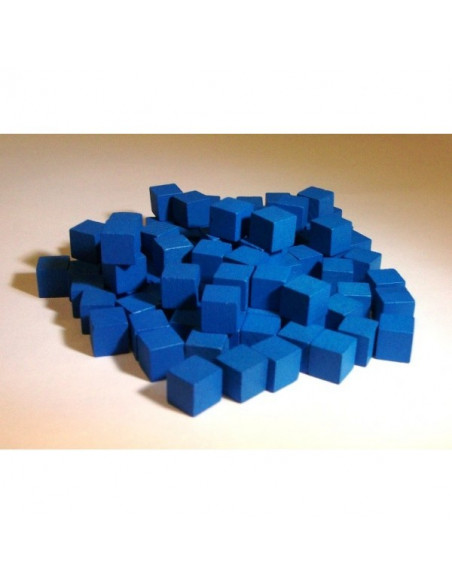 20 cubes bois bleus 8mm - Sablier & Ressources bois - Fungames