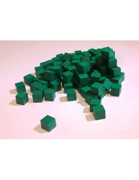 100 cubes bois verts 8mm - Sablier & Ressources bois - Fungames