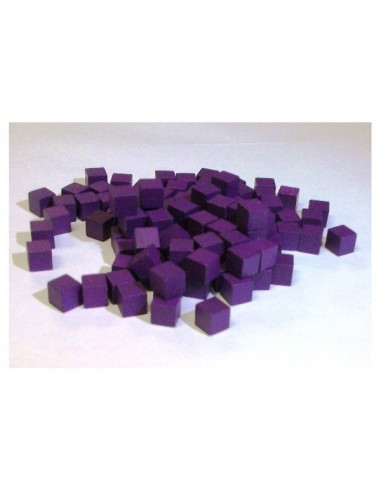 20 cubes bois violets 10mm