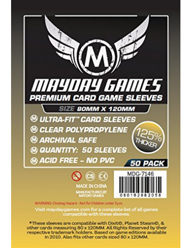 Protège Cartes Large Sleeves - 80x120mm (x50) DIXIT MAYDAY GAMES