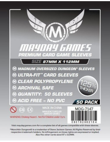 Protège Cartes PREMIUM  Magnum Oversized Sleeves - 87x112mm (x50) MAYDAY GAMES